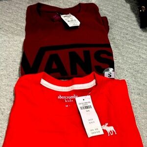 Both new shirts-smoke free home Abercrombie boys shirt sz 15/16 vans shirt small